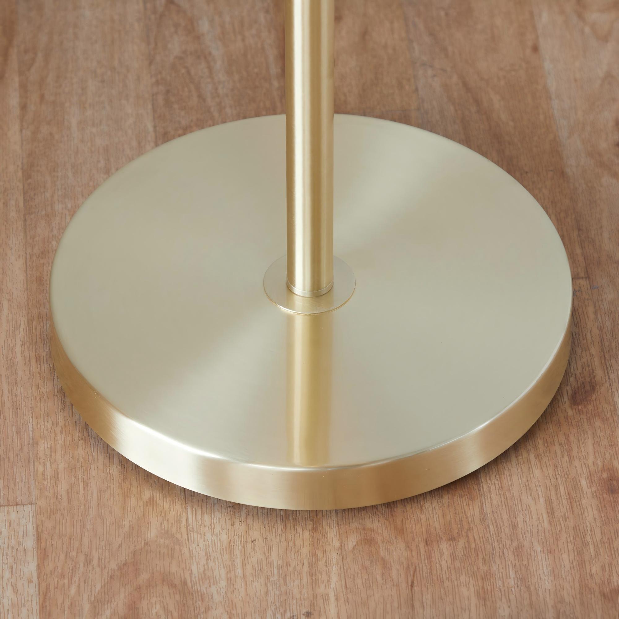 Tier 64inch Contemporary Metal Floor Lamp In Gold Metal With Off-White Linen Shade thumbnail 9
