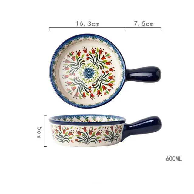 Glass Oval shaped Fish Baking Pan Baking Bowl Round Handle - Shop at LoveMi