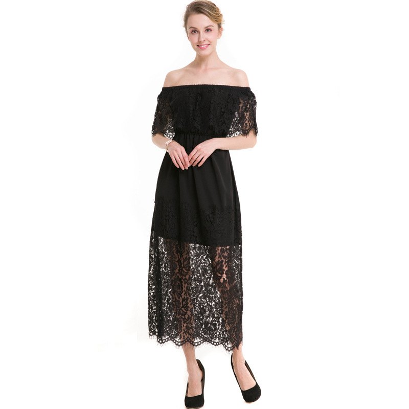 Strapless Lace Midi Dress