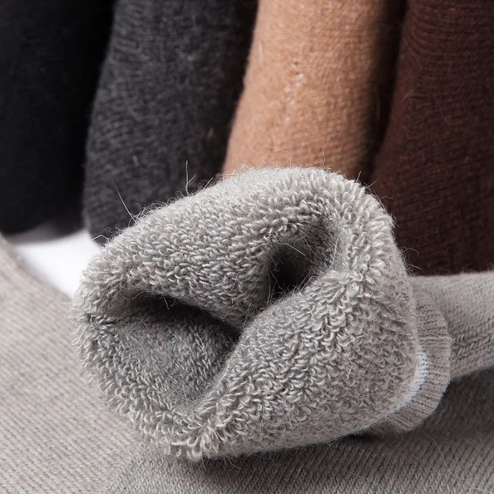 Thick Thermal Winter Socks, Warm Terry-Lined Crew Socks, 5-Pair Pack - detail photo 7