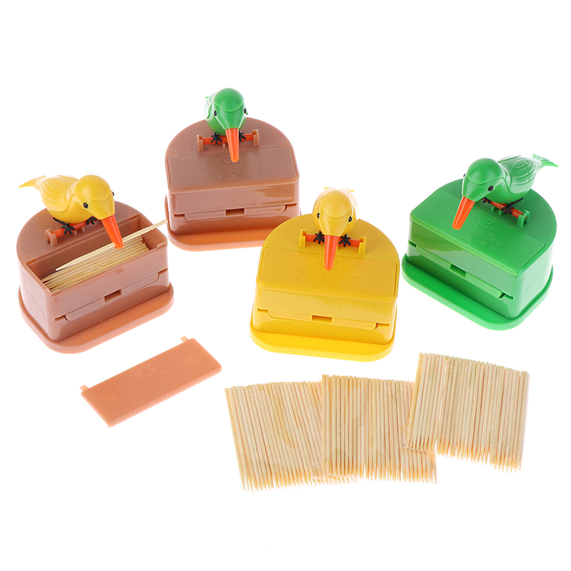 Title 5, Small Bird Toothpick Box Push-type Plastic Cart...