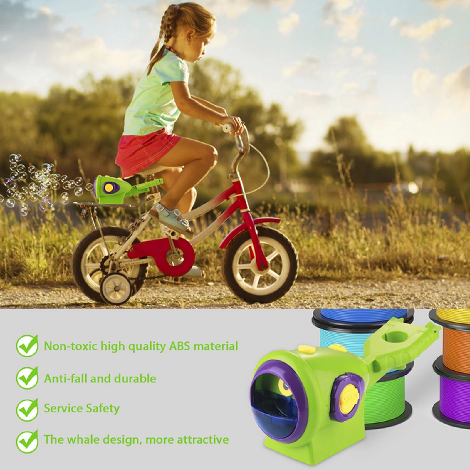 Bike Bubble Machine Automatic Bubble Machine Gun Soap Glow Bubble