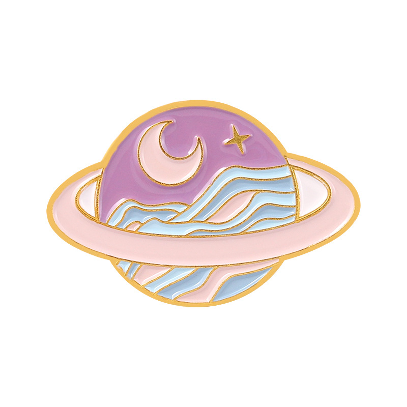 Title 9, Space Alloy Brooch Planet Enamel Badge