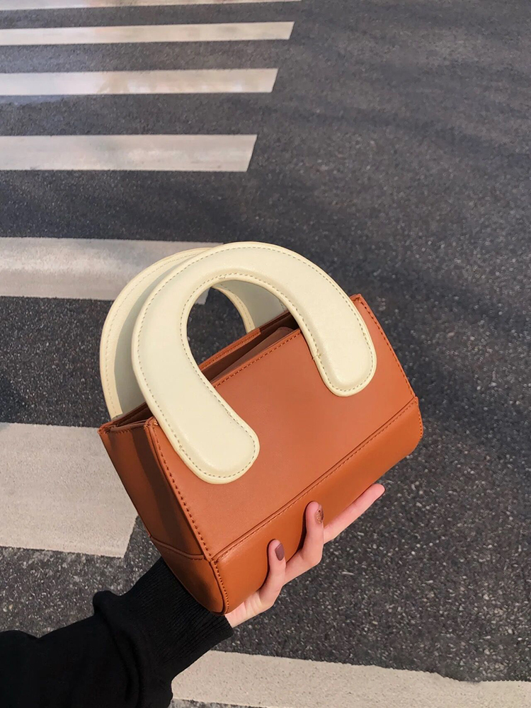 New Cute Clay Handbag Women's Contrast Color Messenger