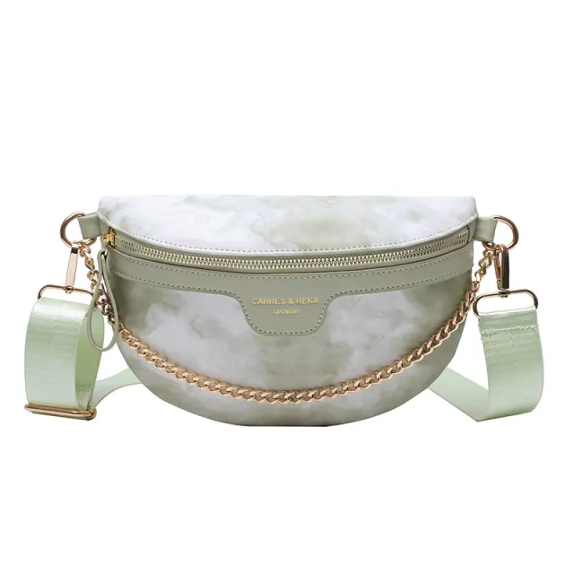 Fashion Trend Cross Body Cloud Flower Chain Handbag Green - Shop at LoveMi