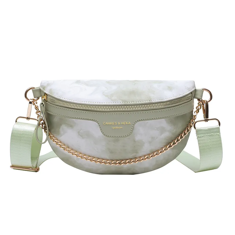 Fashion Trend Cross Body Cloud Flower Chain Handbag - Green