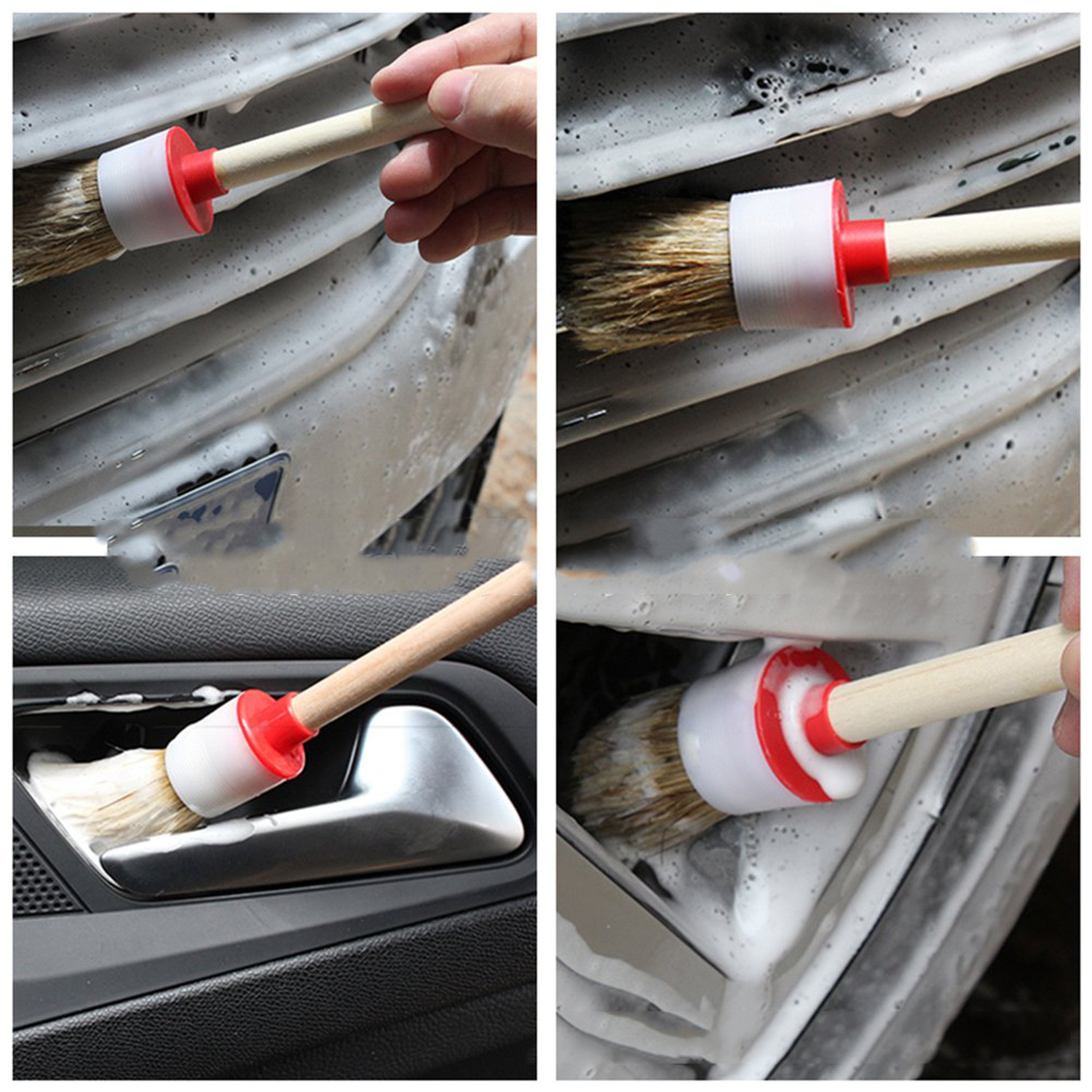Wooden Handle Detail Brush, 6 Pack