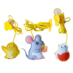 Cat Toys Simulated Cute Toys Funny Self-hey Interactive Toy Rope Grabbing Mouse Telescopic Hanging Cat Pet Supplies - 3Piece Setb - View 1