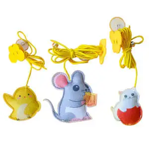 Cat Toys Simulated Cute Toys Funny Self-hey Interactive Toy Rope Grabbing Mouse Telescopic Hanging Cat Pet Supplies - 3Piece Setb