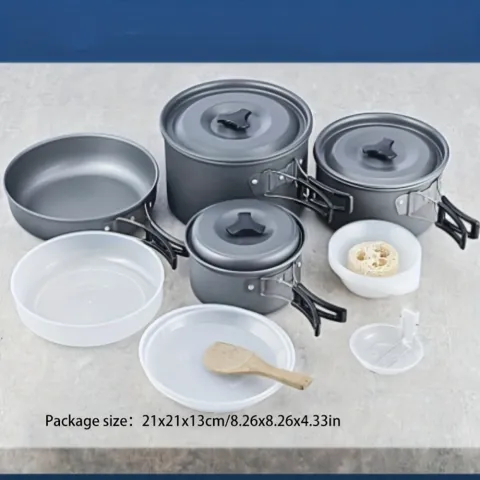 RV Outdoor Camping Pot Set 1-3 People Folding Picnic BBQ
