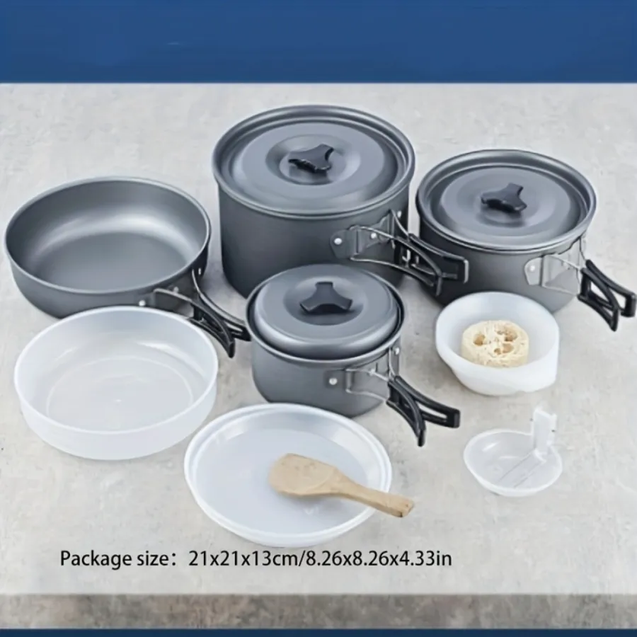 RV Outdoor Camping Pot Set 1-3 People Folding Picnic BBQ