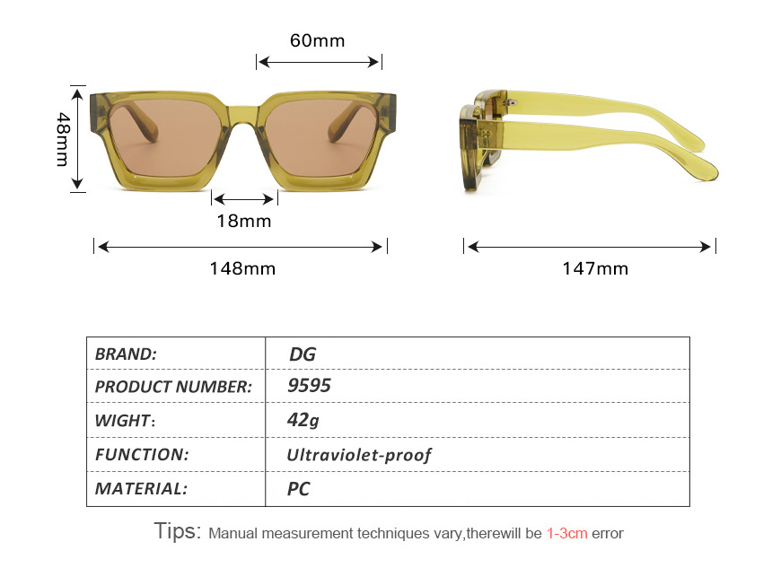 Title 8, Small Square Frame Pc Sunglasses Without Makeup...