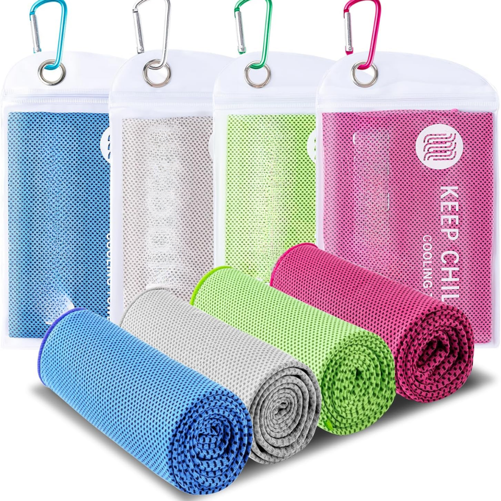 Cooling Towels 4 Pack Microfiber Chilly Towels For Sports, Gym & Outdoor Activities product image