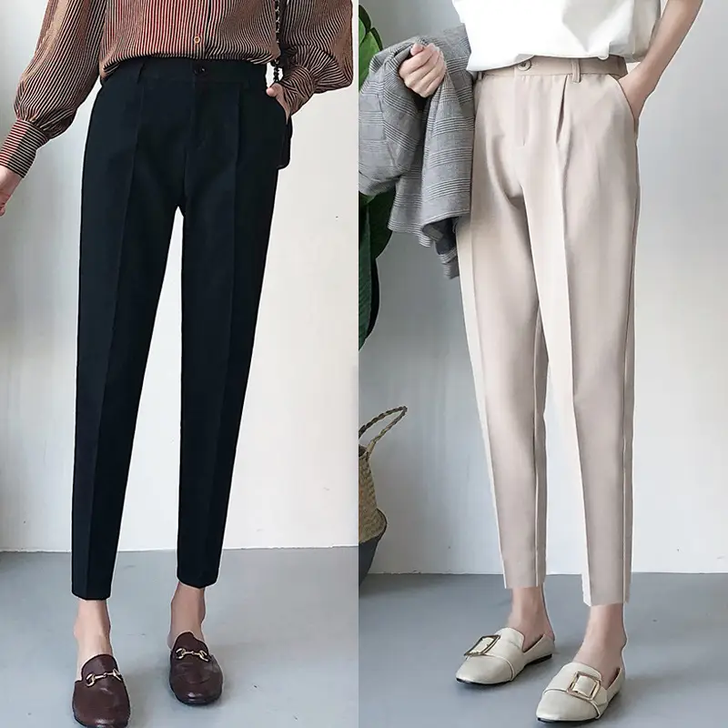 Women's Trousers Casual Ninth Pants Loose All-match Small Feet Harem