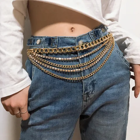 Summer Jewelry Hot Pants Chain Multilayer Gold Fashion Jeans