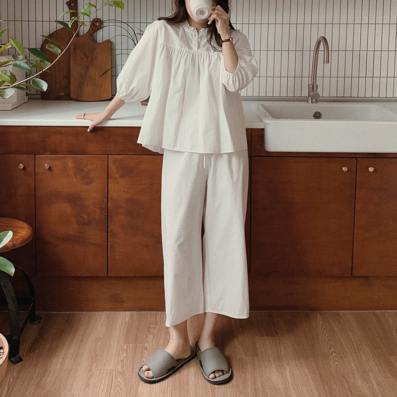 Title 2, Japanese Leisure Pajamas Two-piece Suit Pure Co...