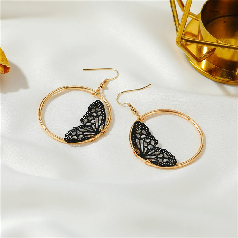 Creative Lace Butterfly Earrings Female Simple Retro