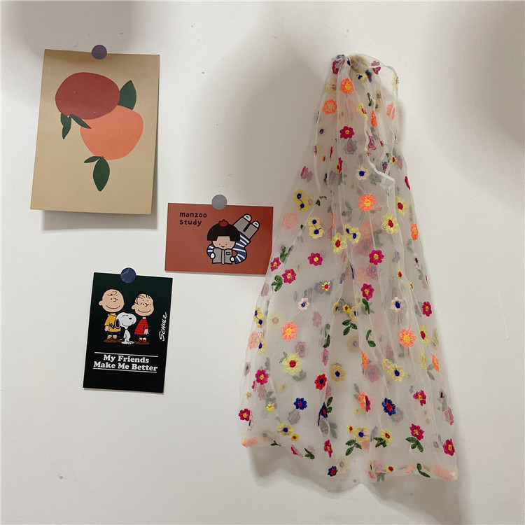 Mesh Embroidered Flower Bag Fairy Cute Handbag In Summer