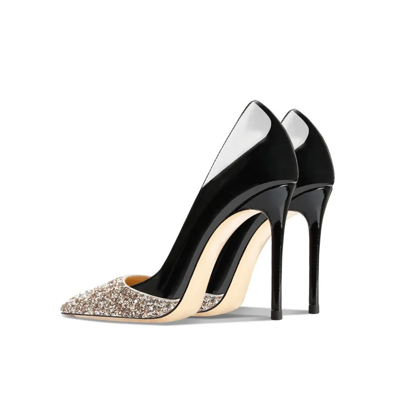 Women's Fashion Shoes Low Pointed Toe Gold - Black