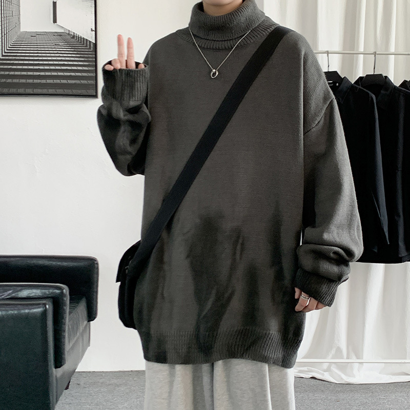 Futuristic Style Turtleneck Knitwear Jumper Sweatshirt