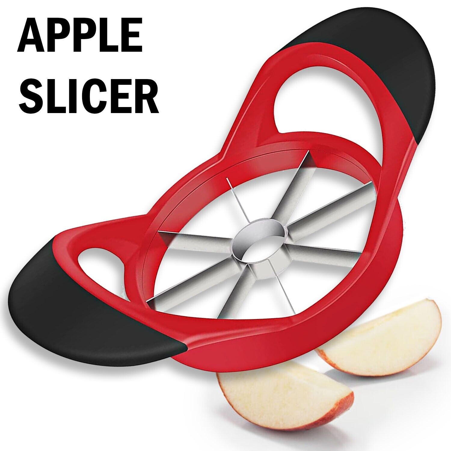 Stainless Steel Apple Cutter, Corer, and Slicer - Easy-to-use slicer: Apple slicer appliance that allows users to quickly and efficiently slice and core apples into 8 slices. Slices and cores in seconds: With the push of a button, users can slice and core