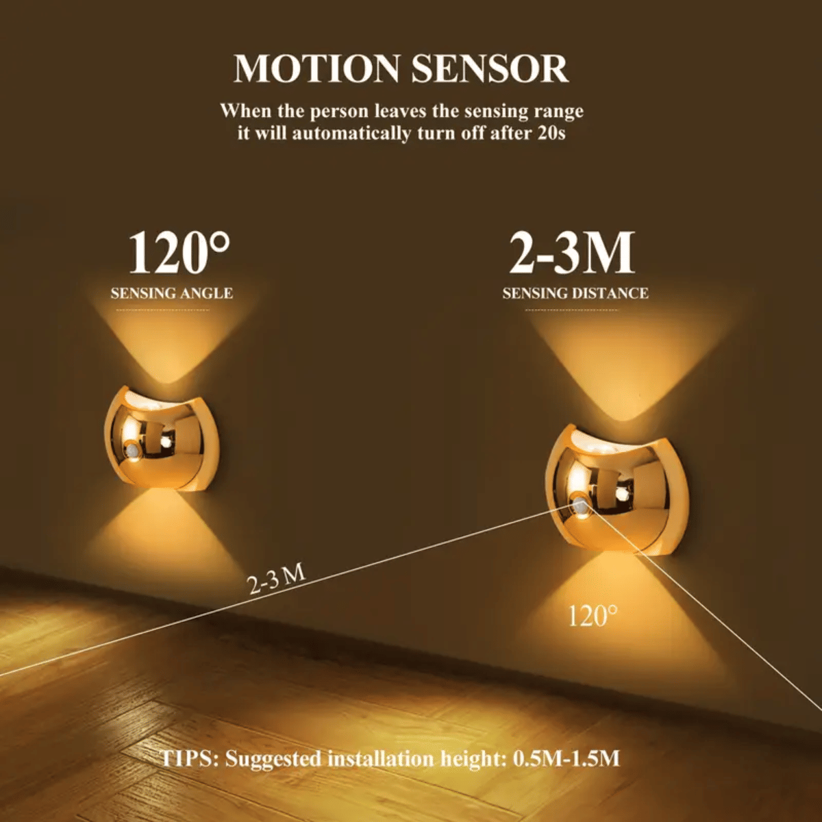 LED Modern Indoor Wall Light With Motion Sensor 3 Color Modes 2700K 4500K 6500K USB Rechargeable Magnetic Portable Wall Sconce For Living Room Bedroom 2 Packs — foto 6