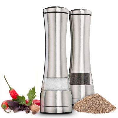 Title 2, New Upgraded Stainless Steel Pepper Mill and Sa...