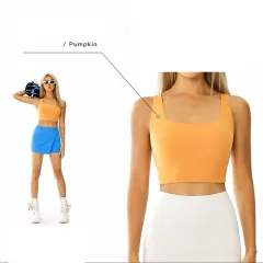 Quick-drying Suspender Gathers Back Yoga Sports Bra - Papaya-L - View 1