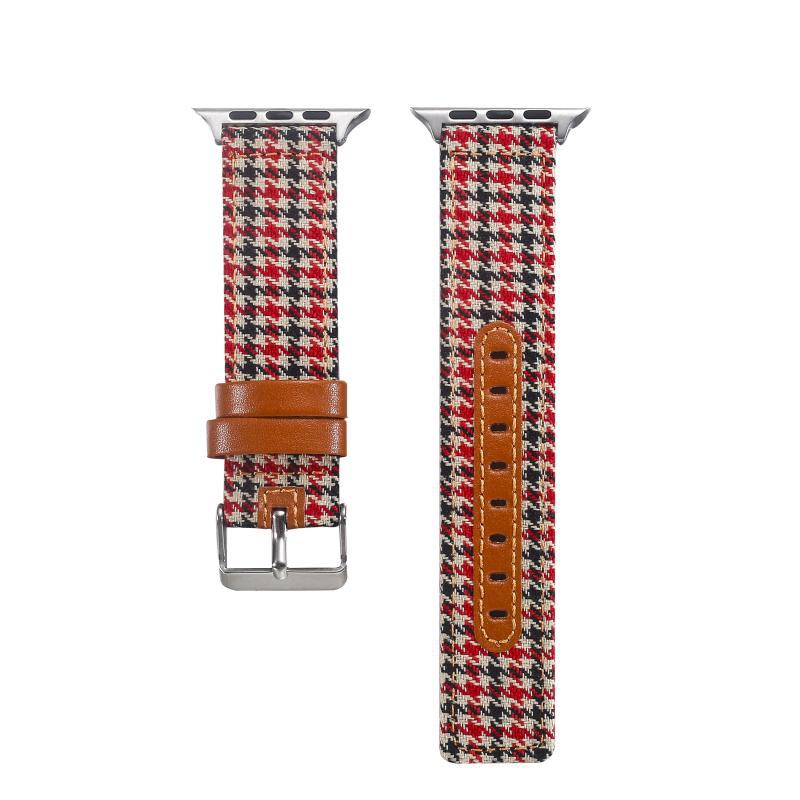 Hot Sale Houndstooth Canvas Leather Strap