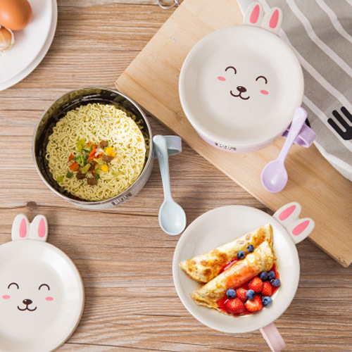 Title 12, Stainless Steel Cute Rabbit Instant Noodle Bowl...