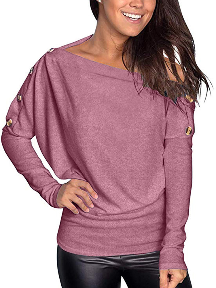 Title 4, Comfortable long-sleeved one-shoulder T-shirt w...