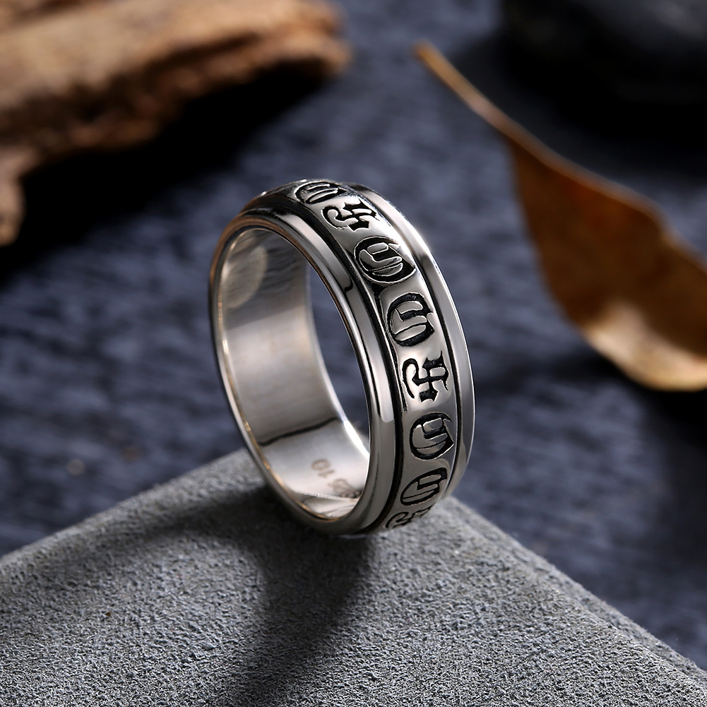 Title 5, Retro Sterling Silver Ring for Men and Women