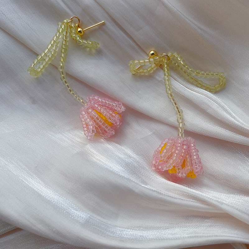 Title 6, Fashion Tulip Flower Beaded Earrings