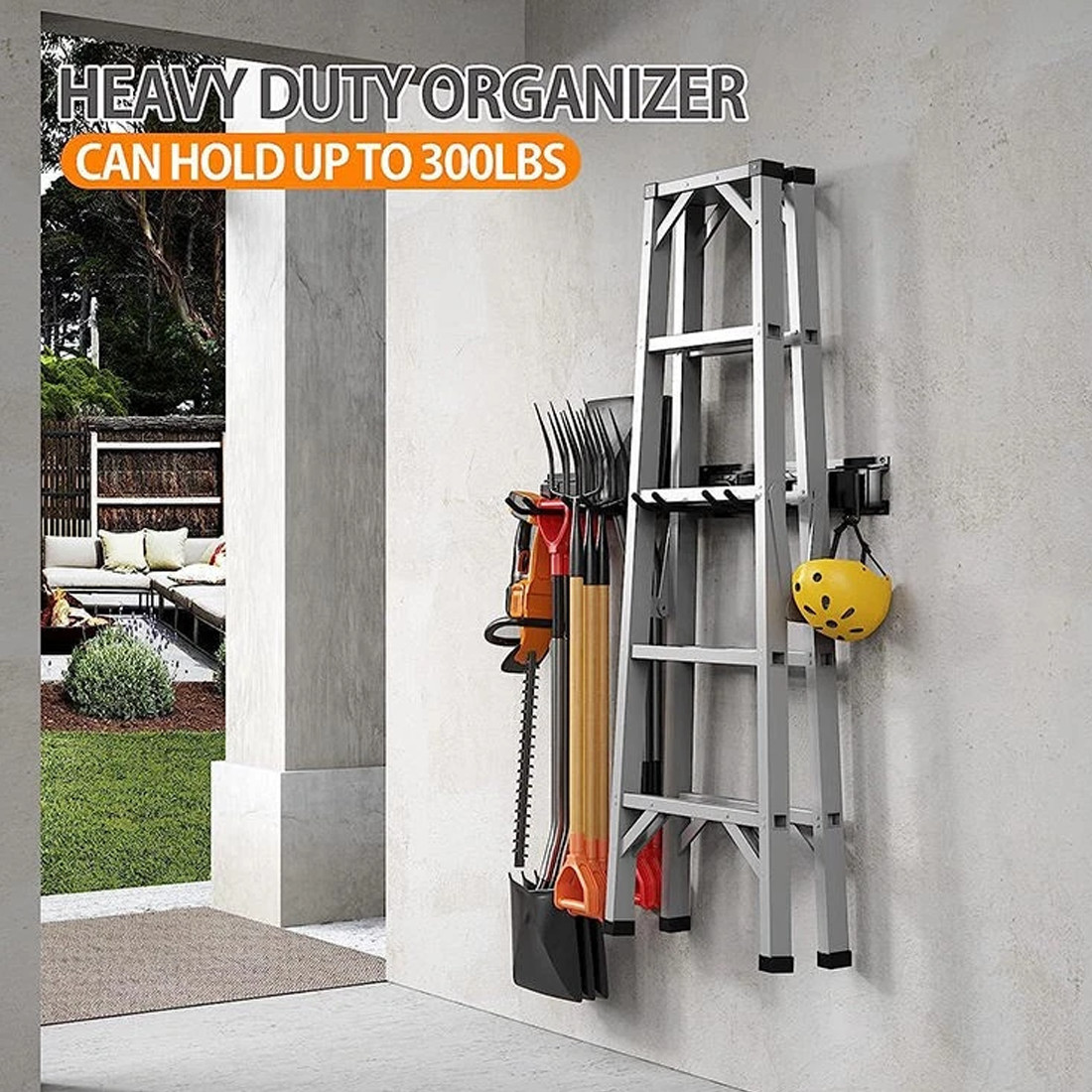 NEW 3x Garage Garden Tool Holder Storage Rack Shed Wall Mounted Organiser Long Hooks