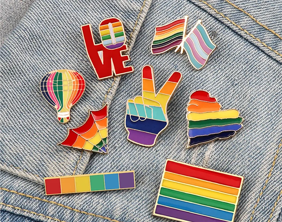 New Creative Six Color Rainbow Brooch