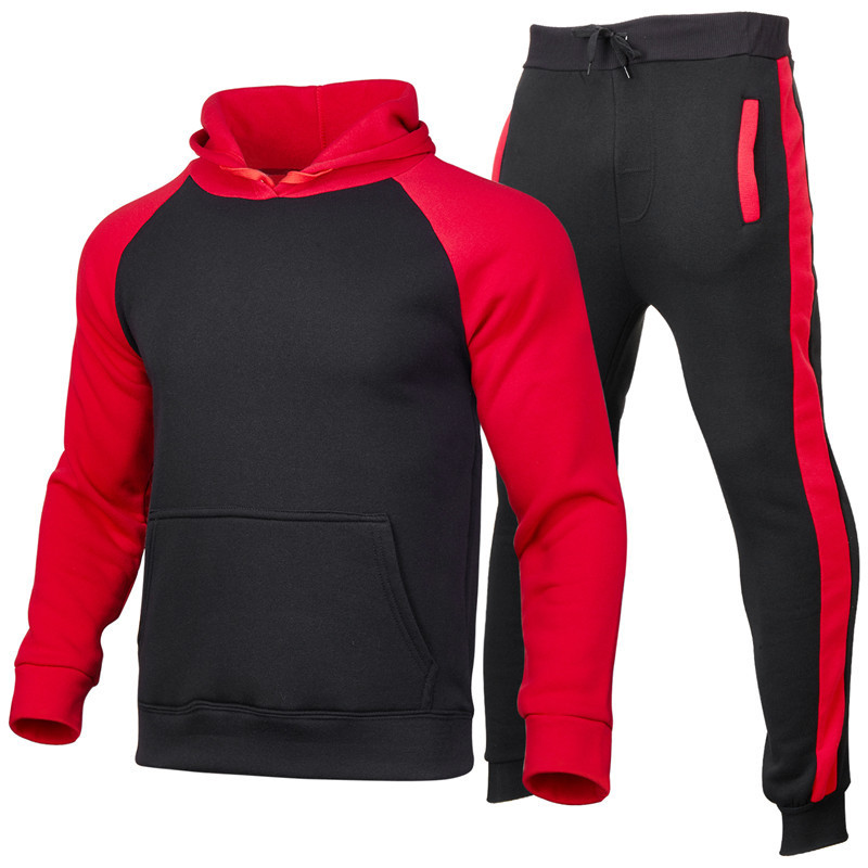 Sports Set Men's Sweater Suit With Hood Loose Pants