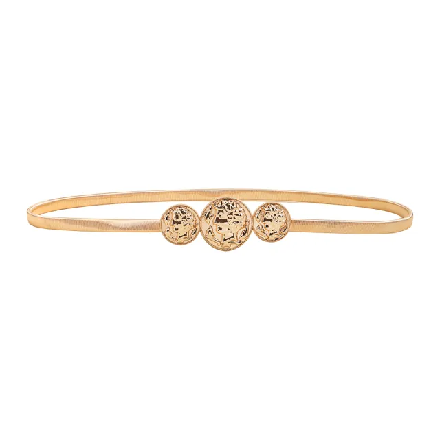 New Product Piercing free Portrait Buttonhead Metal Women's Spring Waist Chain Elastic Gold Chain With Sexy Skirt Gold - Shop at LoveMi
