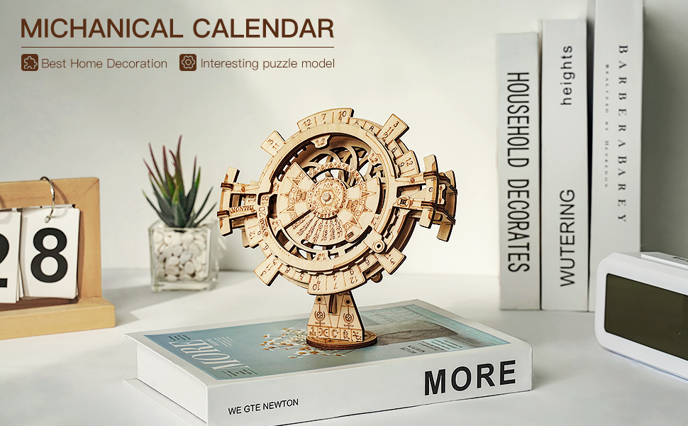 Title 3, ROBOTIME 3D Puzzle Ewiger Kalender LK201 Holzmo...