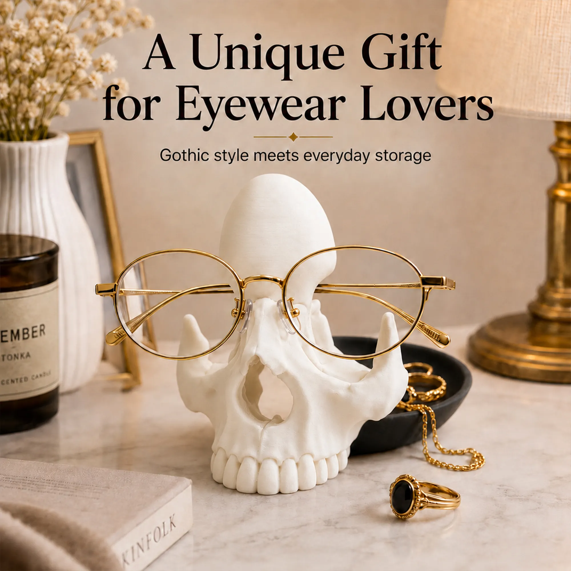 3D Printed Skull Eyeglass Holder