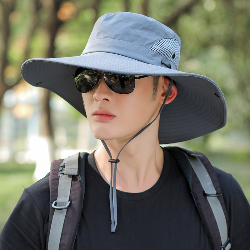 Men's Big Brim Sun Protection Fishing Fisherman Hat — foto 2
