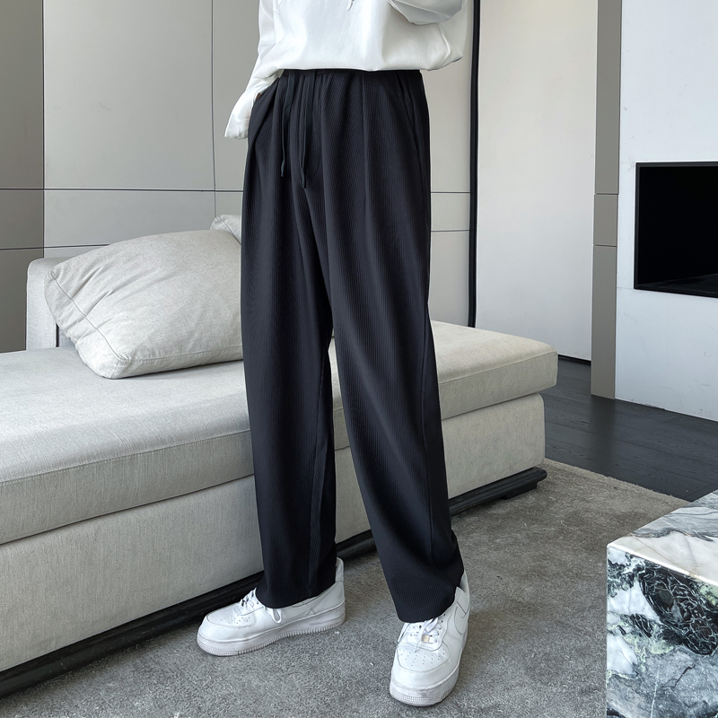 Title 4, Mens Thin White Pants Straight Loose Draped of...