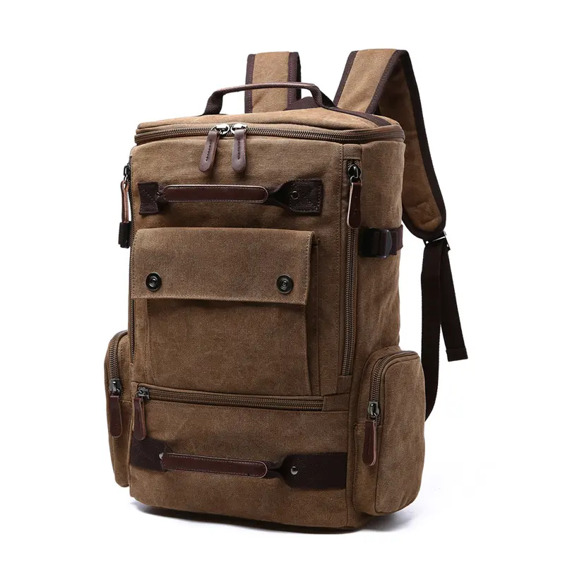 Men's Backpack Vintage Canvas Travel Bags Large Capacity Laptop