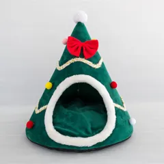 Warm National Tide New Year's Three-dimensional Sponge Cat Nest Creative - Green Christmas Tree - View 1