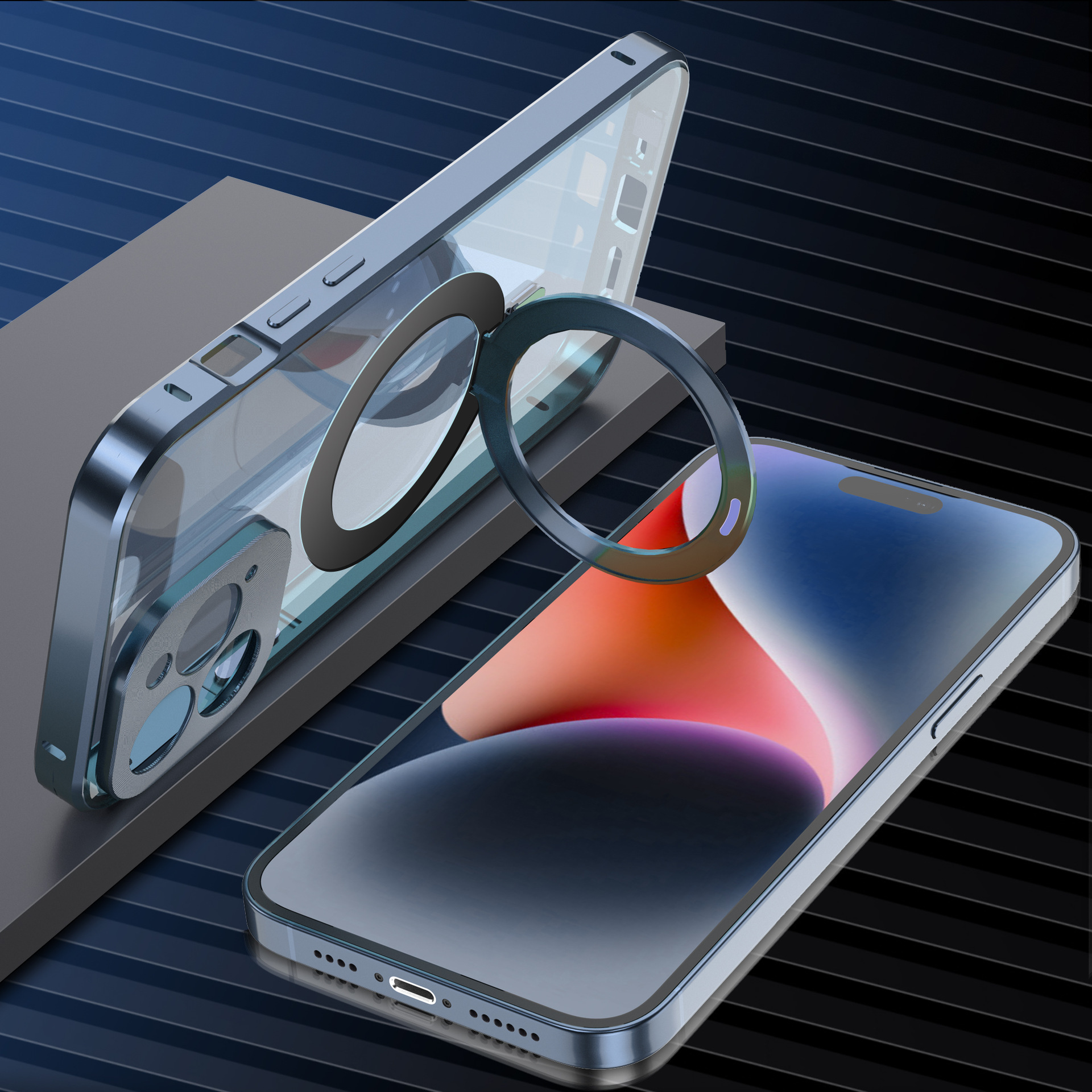 Magnetic Transparent Folding Bracket Phone Case - Image 12