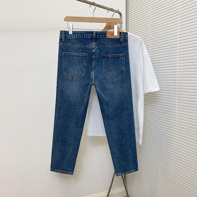Handsome Ripped Hole Mid-waist All-match Cropped Trousers