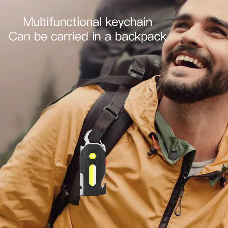 Multifunctional Charging Emergency Light Convenient Keychain Work