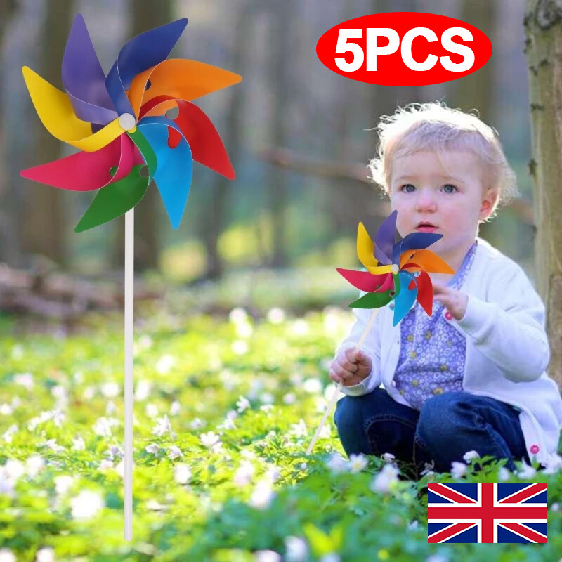 5X Kid Colorful Wind Spinner Pinwheel Windmill Garden Yard