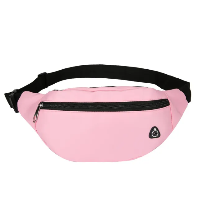 Sports Outdoor Waist Bag Solid Color Chest Mobile Phone Coin Purse Pink - Shop at LoveMi