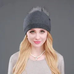 Autumn And Winter Women's Knitted Wool Hat - Dark Grayb - View 1