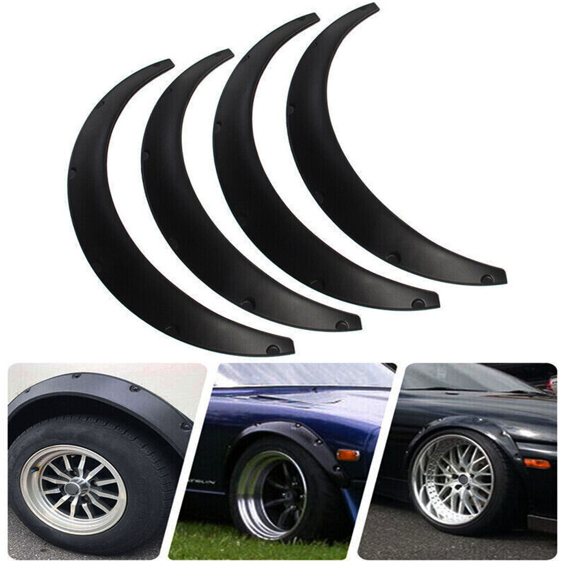 4Pcs Universal Flexible Cars Body Fender Flares Extension Wide Wheel Arches 89CM — image 8